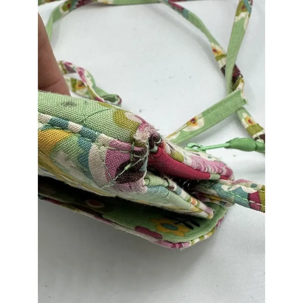 Vera Bradley Tutti Frutti Crossbody Small Wallet Paisley Messenger Purse Bag